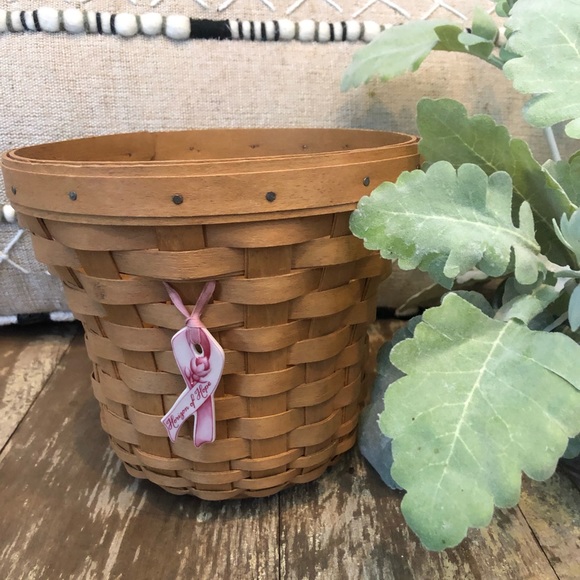 Longaberger Other - Longaberger Horizons of Hope breast cancer Tag & U shape basket